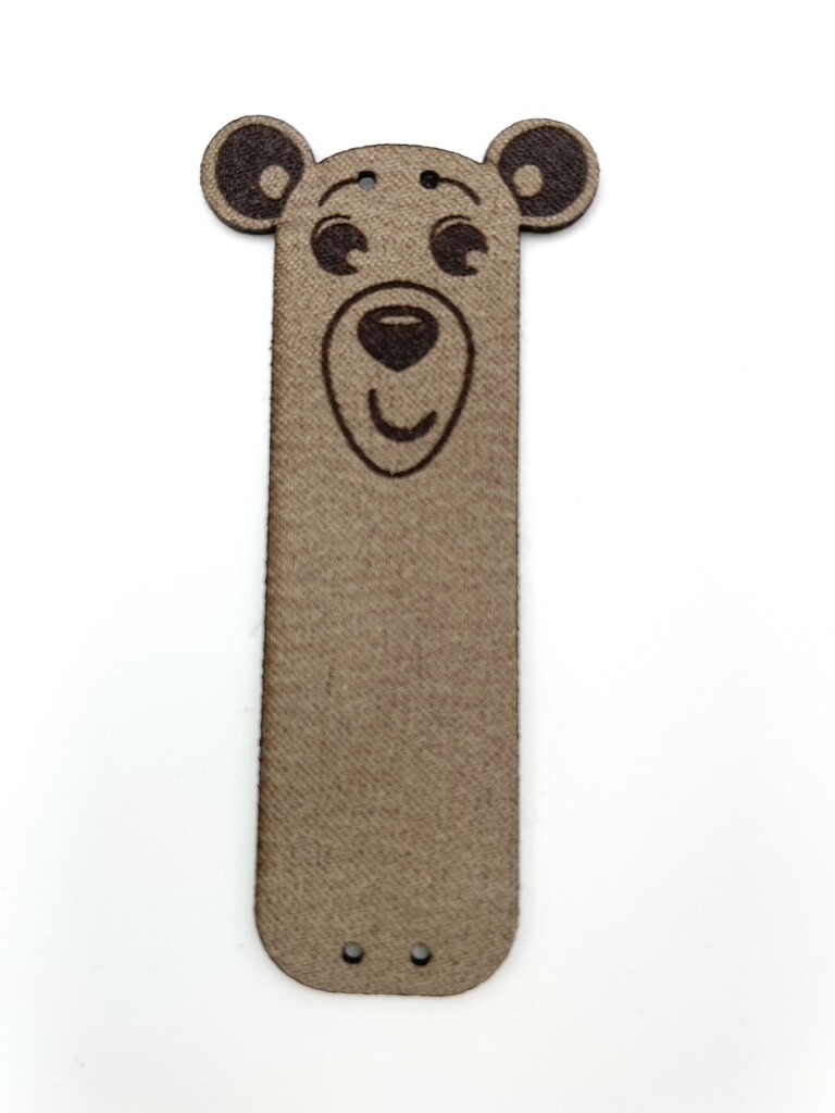 Kunstleder Label "Bärchen" Hellbraun