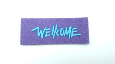 Softshell Label "Wellcome" Türkis Violett Aufnäher Etikett