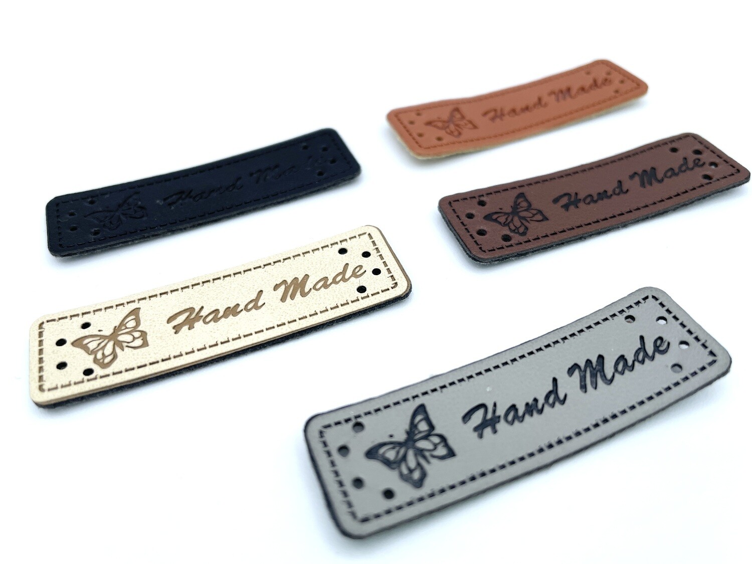 Kunstleder Label Set "Hand Made Mix 1" 5 Stück