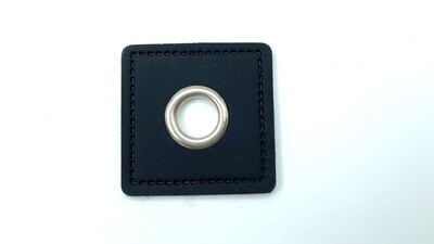 Ösen Patch Quadrat Kunstleder Öse 0,8 cm Durchmesser Schwarz
