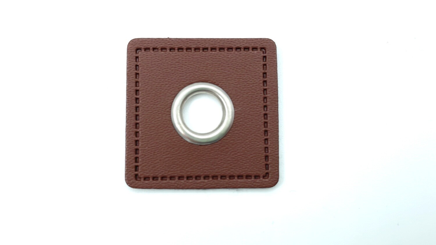 Ösen Patch Quadrat Kunstleder Öse 0,8 cm Durchmesser Cognac