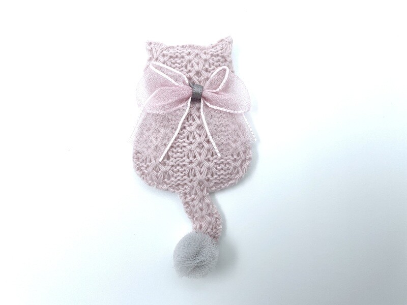 Aufnäher Katze Strick Optik Rosa