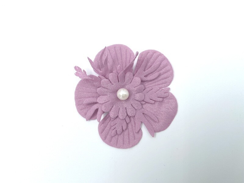 Aufnäher Blume mit Perle Rosa