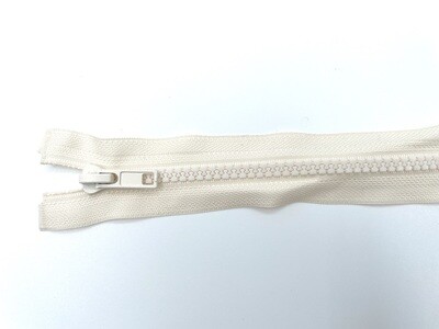 Reißverschluss teilbar 80 cm Creme Weiß Jackenreißverschluss