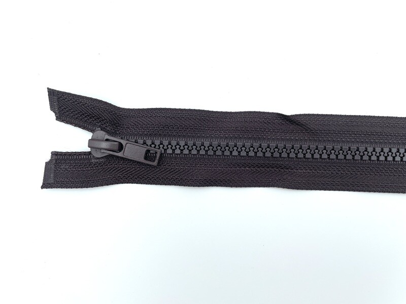 Reißverschluss teilbar 50 cm Dunkelbraun Jackenreißverschluss