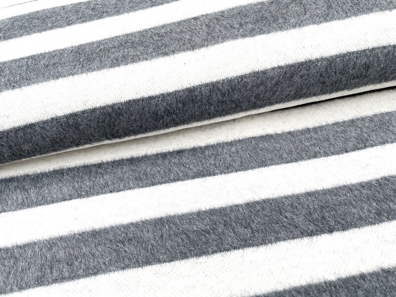 Reststück Kuschel Strick Grau-Weiß 85cm x 125cm Reststück Kuschel Strick Grau-Weiß 85cm x 125cm