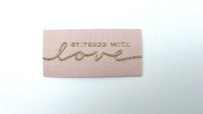 Label "Stiched with love" Rosa