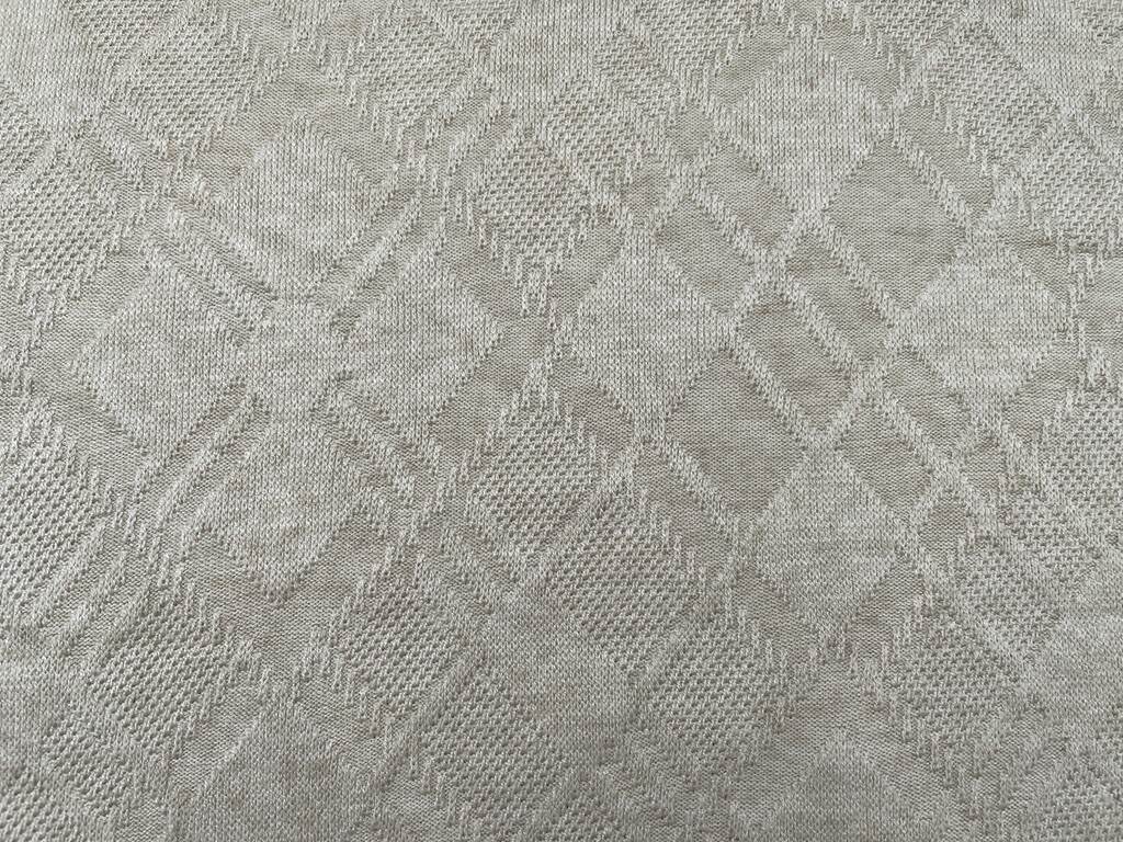 Reststück Jacquard Strick Natur Melange 60 cm x 140 cm