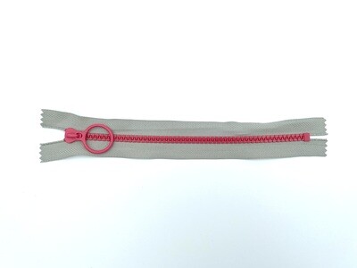 Reißverschluss mit Ring Zipper Pastellfarben 20 cm Hellgrau Pink