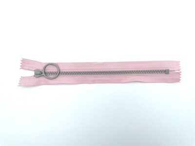 Reißverschluss mit Ring Zipper Pastellfarben 20 cm Hellrosa Grau