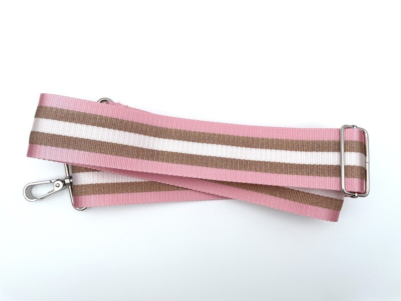 Fertiger Taschengurt 50 mm Streifen Rosa