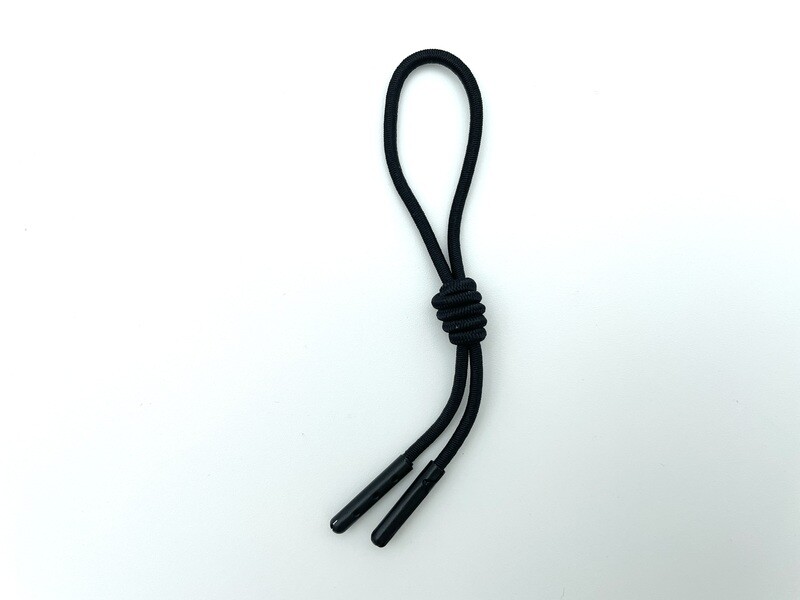 Zipper Schlaufe mit Knoten Schwarz