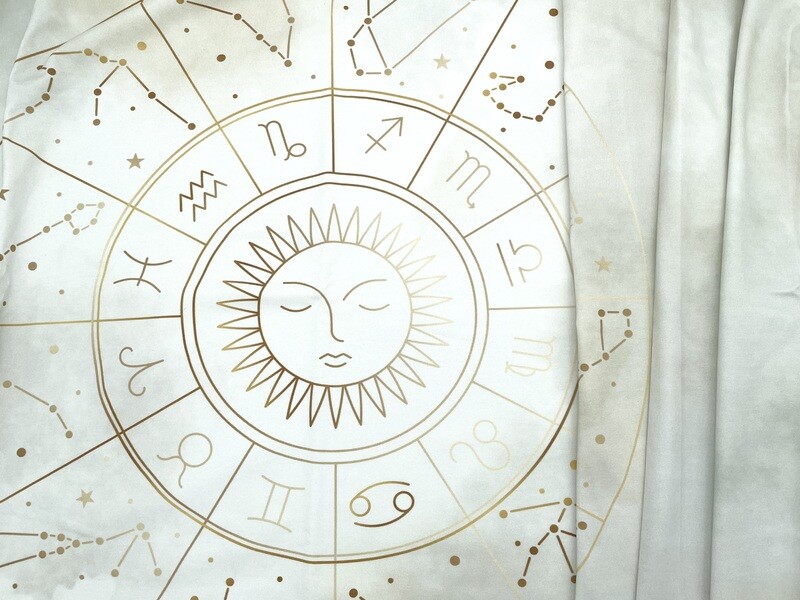 Premium Jersey Panel "Sonnenuhr" Vintage Beige 95 cm x 160 cm