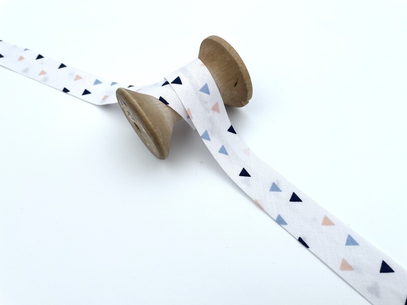 Schrägband "Bunte Dreiecke" 20 mm