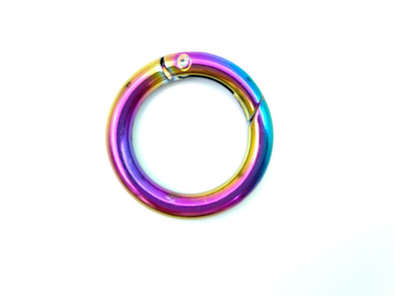 Runder Karabiner 28 mm Regenbogenfarbig