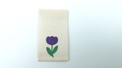 Baumwoll Label "Blume" Lila