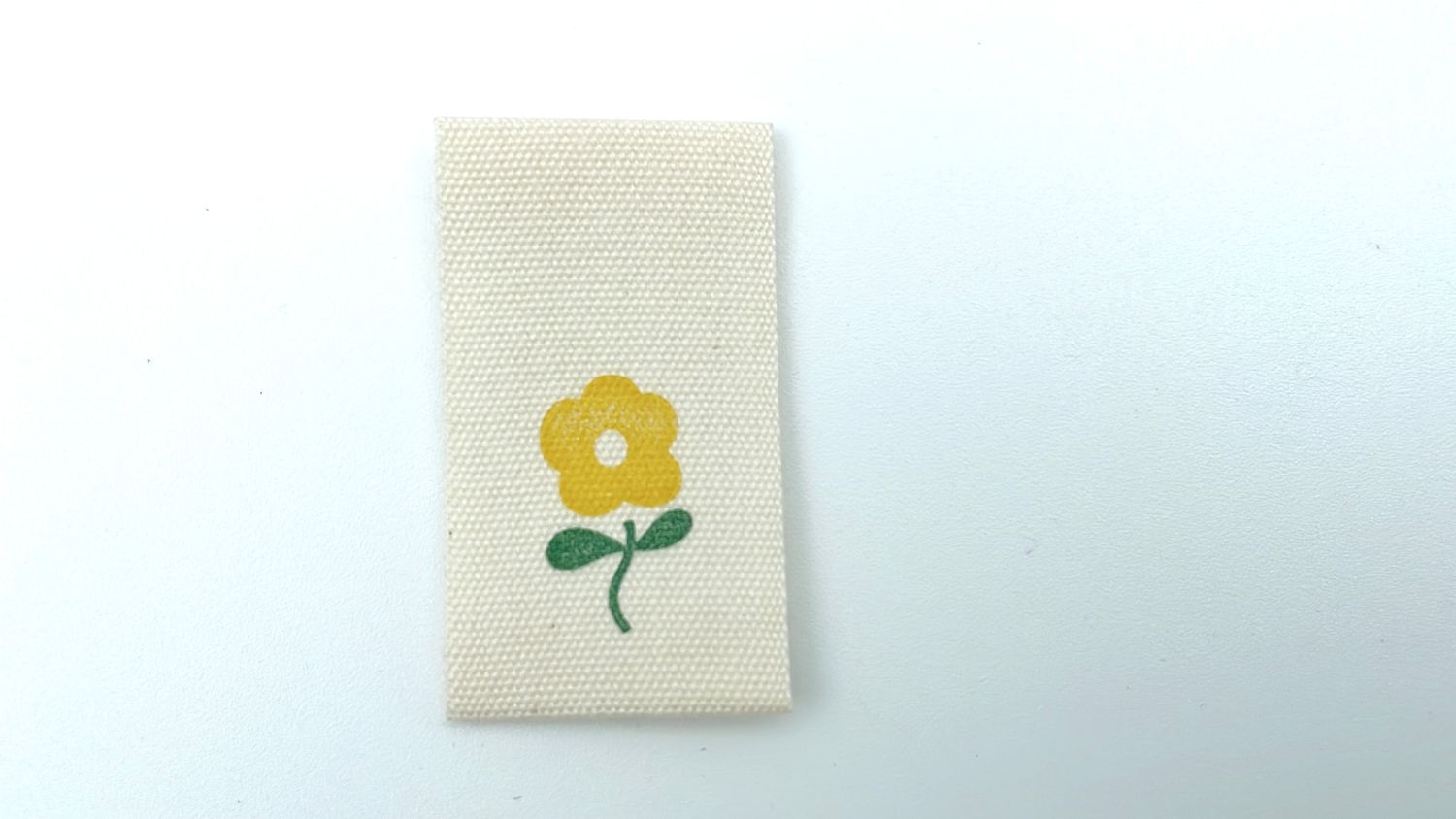 Baumwoll Label "Blume" Gelb
