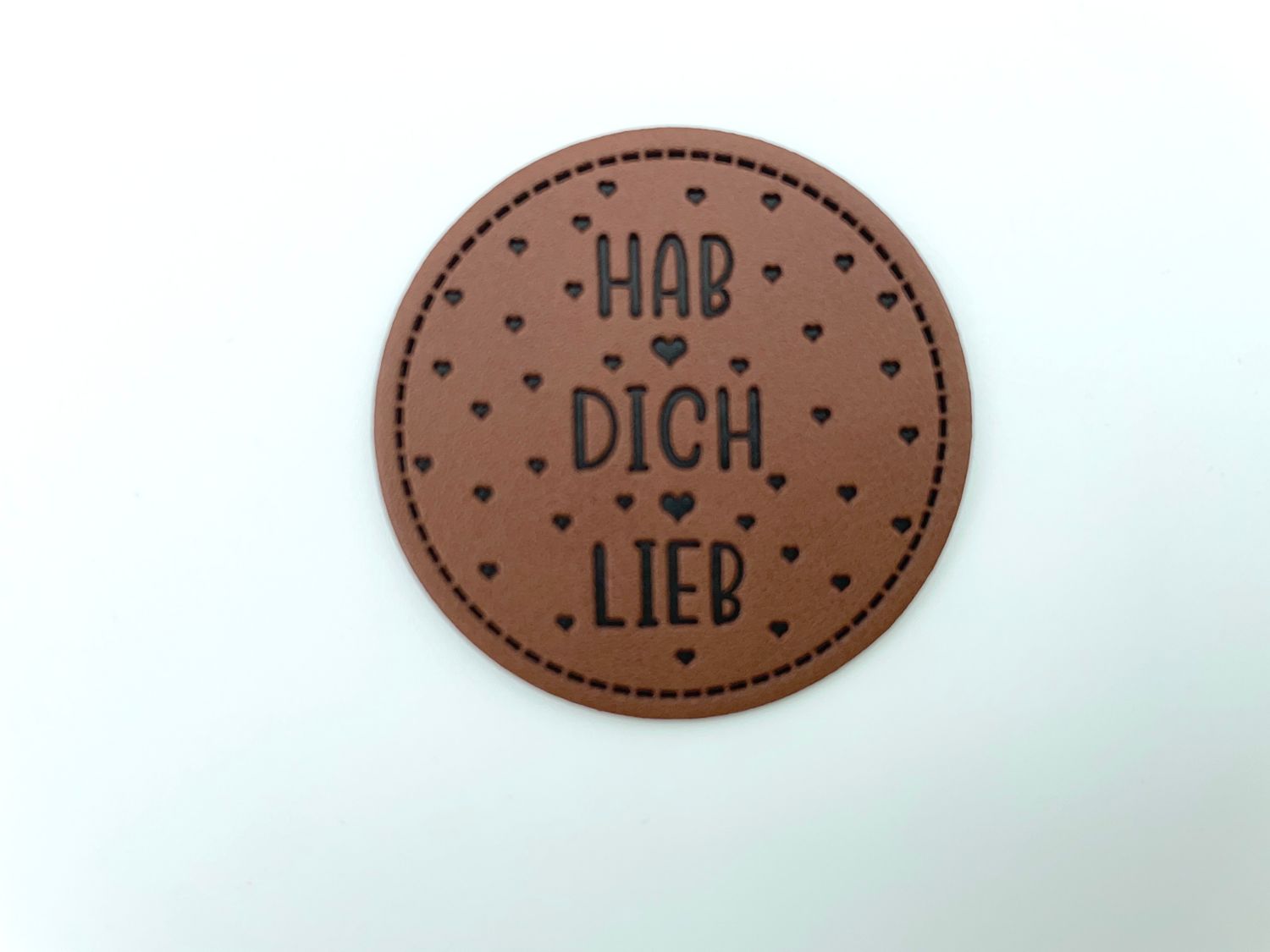 Kunstleder Label "Hab dich lieb"