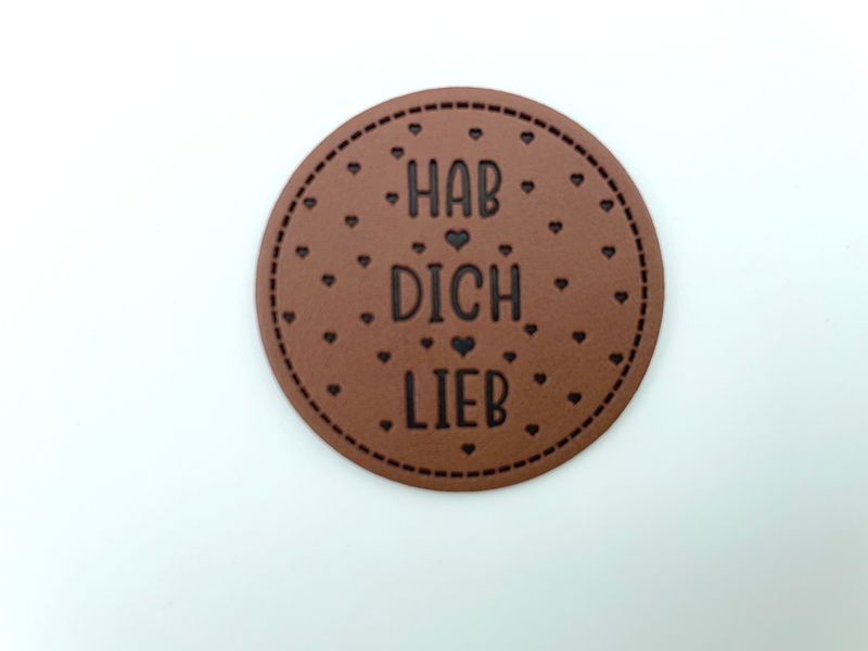 Kunstleder Label "Hab dich lieb"