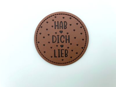 Kunstleder Label "Hab dich lieb"