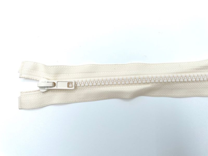 Reißverschluss teilbar 25 cm Creme Weiß Jackenreißverschluss
