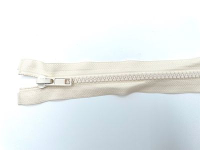Reißverschluss teilbar 25 cm Creme Weiß Jackenreißverschluss