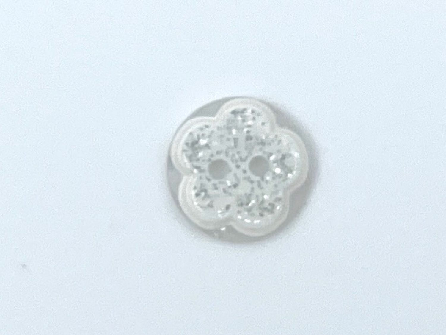 Knopf "Glitzer Blume" Weiß 1,3 cm Durchmesser