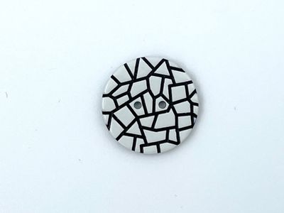 Zweiloch Knopf Schwarz Weiß 2 cm Durchmesser Muster 6