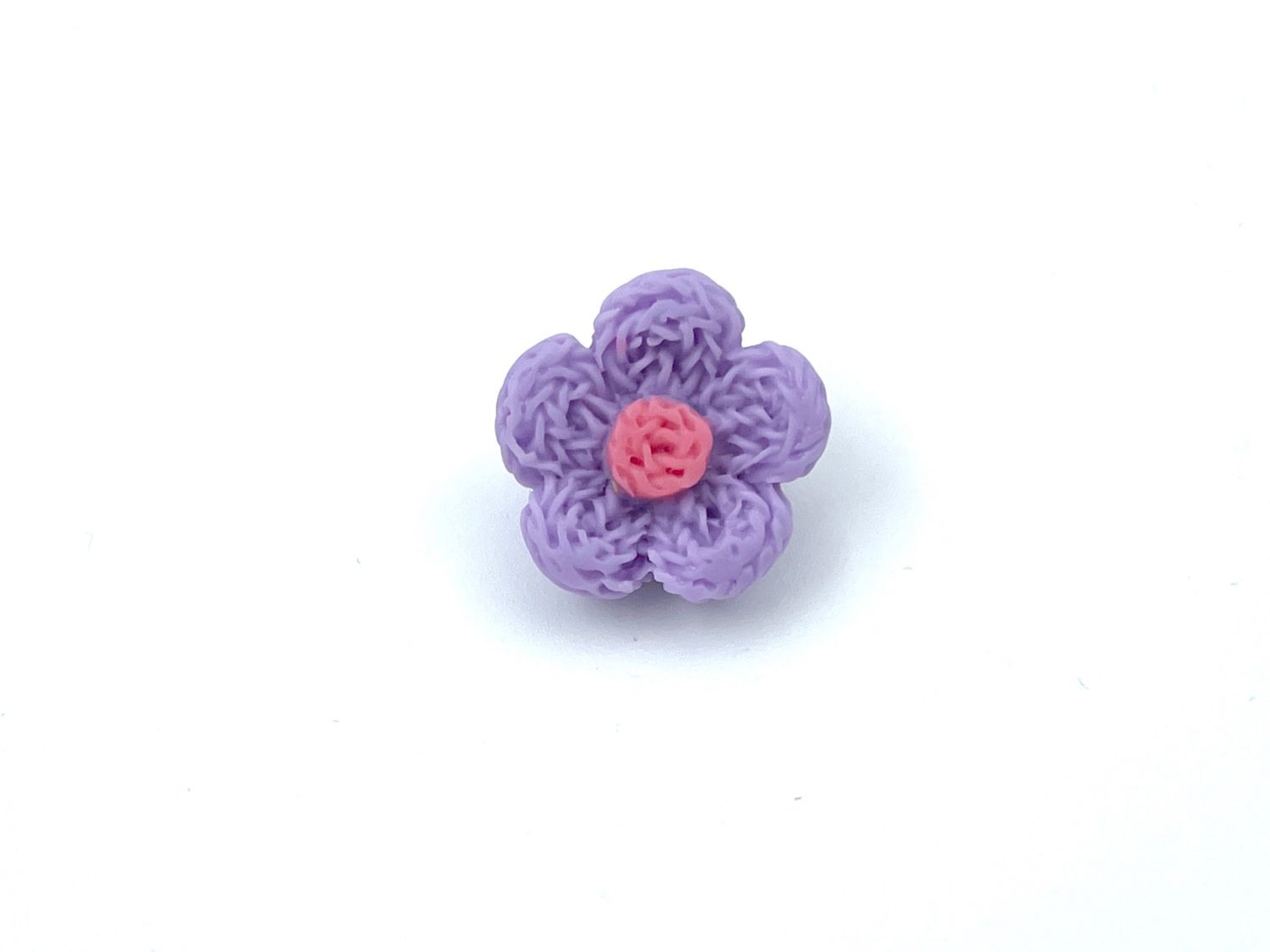 Knopf "Häkel Blume" Lila Rosa 1,7 cm Durchmesser