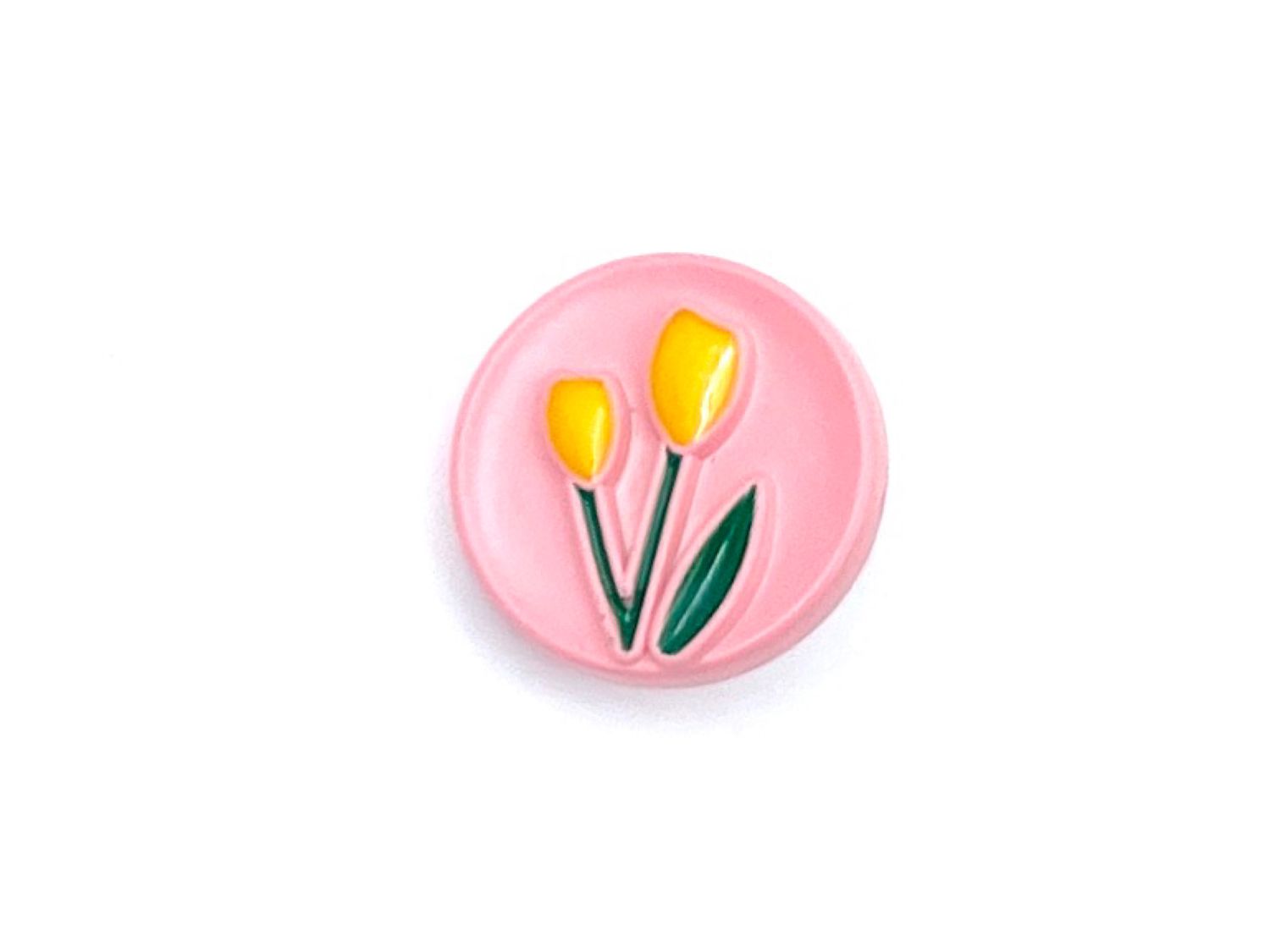 Knopf Tulpe Rosa Gelb 1,7 cm Durchmesser