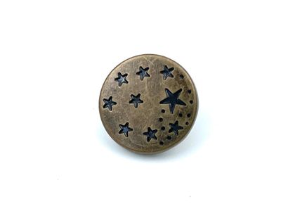 Metall Jeans Knopf zum Verschrauben Sterne 1,7 cm