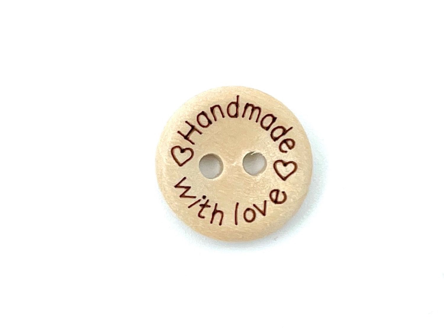 Knopf "Handmade with love" 1,5 cm Durchmesser