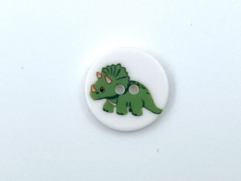 Kinderknopf "Dino" Grün 1,5 cm Durchmesser