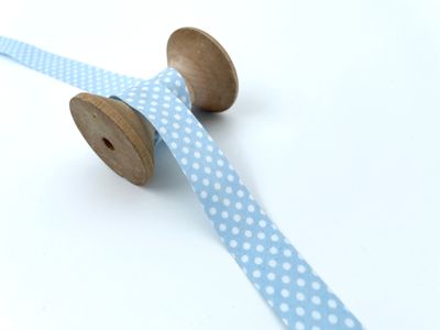 Schrägband Punkte Hellblau 2 cm Breit