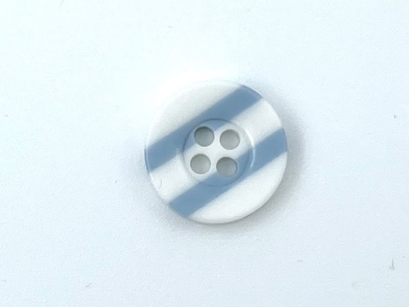 Maritimer Knopf Blau Weiß gestreift 1,3 cm Durchmesser