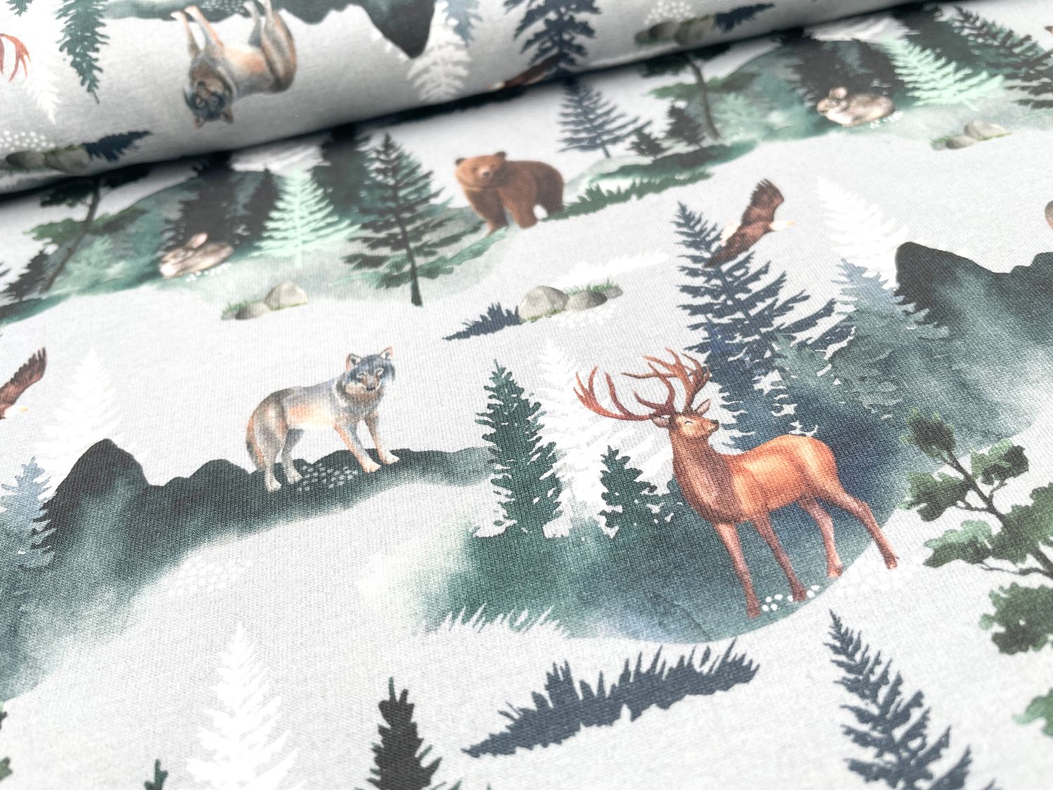 Premium Digitaldruck Jersey "Waldtiere"