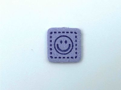 Mini Kunstleder Label "Smiley" Flieder