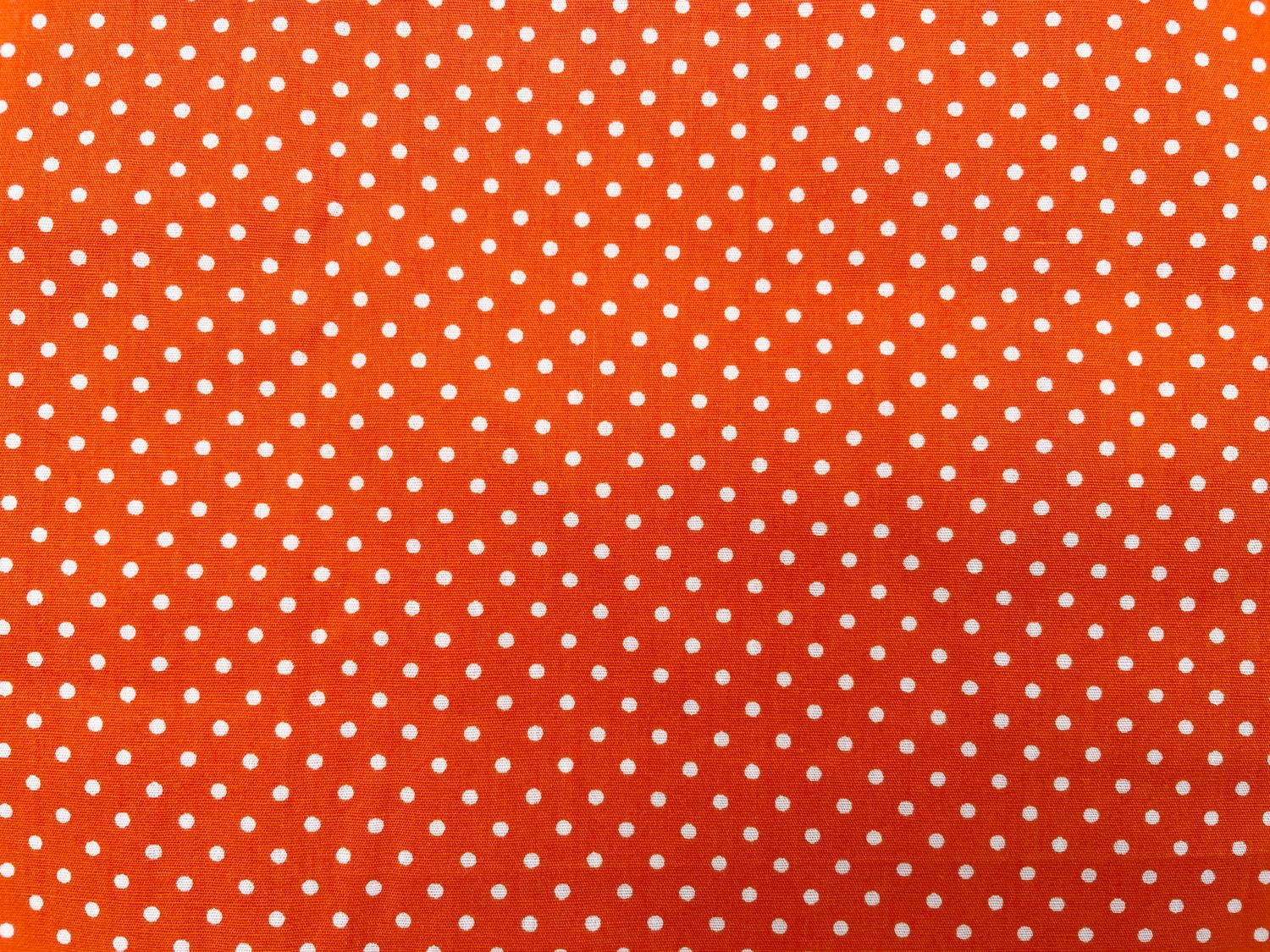 Reststück Baumwoll Webware "little Dots" Orange 60 cm x 140 cm