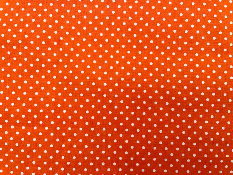 Reststück Baumwoll Webware Reststück Baumwoll Webware "little Dots" Orange 60 cm x 140 cm
