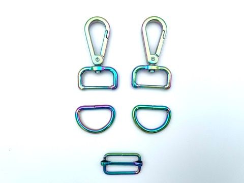 Metall Taschenzubehör Set 25 mm Regenbogenfarbig