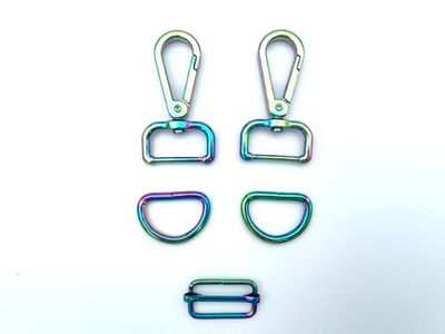 Metall Taschenzubehör Set 25 mm Regenbogenfarbig