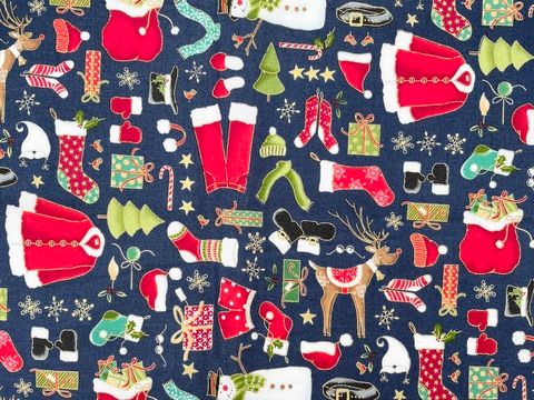 Reststück Premium Baumwolle Reststück Premium Baumwolle "Weihnachten" 58 cm x 110 cm