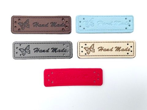 Kunstleder Label Set "Hand Made Mix 2" 5 Stück