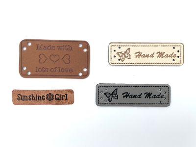 Kunstleder Label 4er Set Kunstleder Label 4er Set "Mix 5"