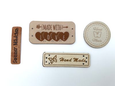 Kunstleder Label 4er Set  Kunstleder Label 4er Set "Mix 8"