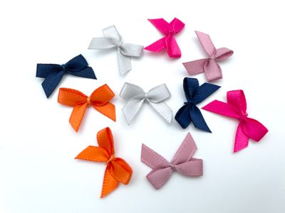 Mini Satin Schleifen zum Annähen 10 Stück "Color Mix"