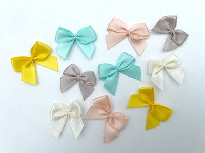 Satin Schleifen zum Annähen 10 Stück "Pastell Mix"
