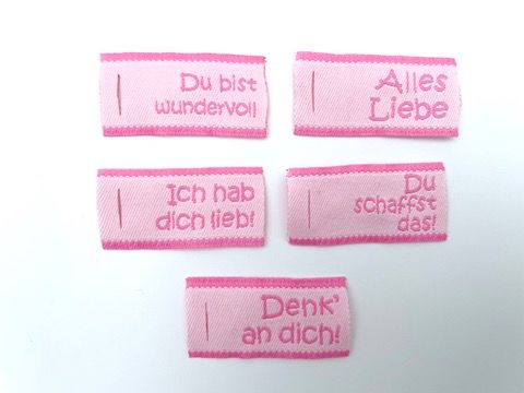 Weblabel Set 5 Stück Rosa