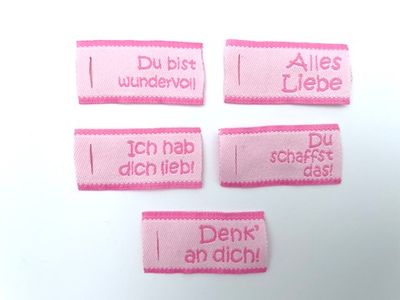 Weblabel Set 5 Stück Rosa