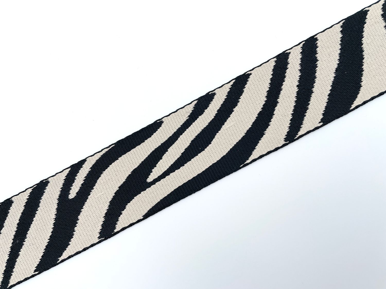 Gurtband 38 mm "Zebra" Hellbeige Schwarz